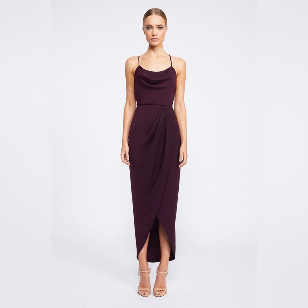 Shona Joy Black Core Lace Up Maxi Dress
